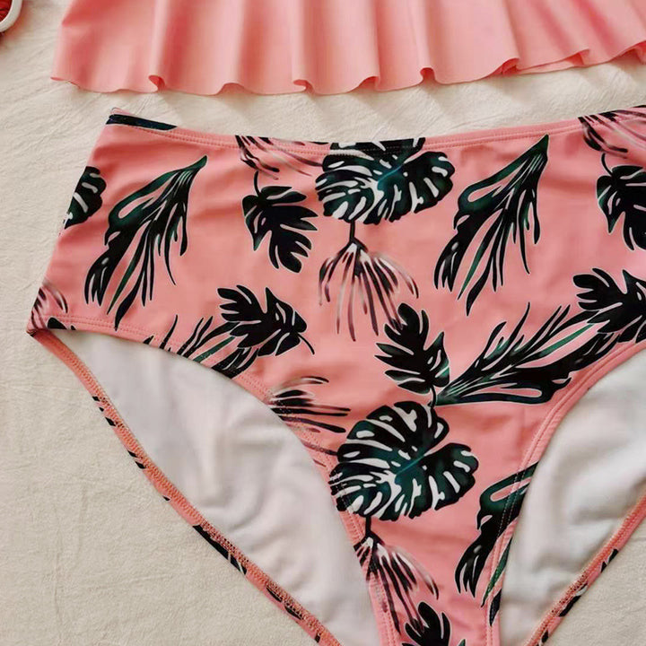 High Waist Triangle Printed Bikini- Plus sizes