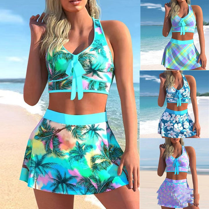 Split Swimwear Skirt- Colorful Print