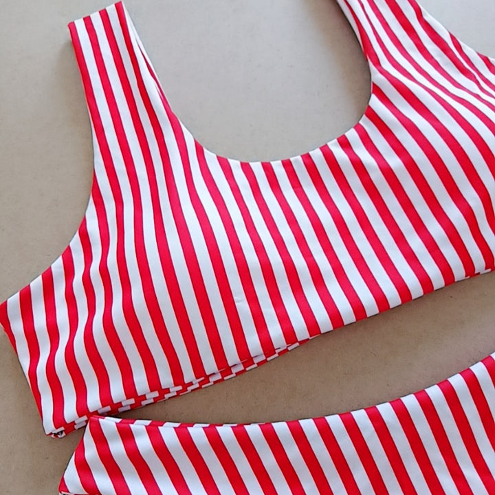 Striped Brazilian Style Bikini- various colors