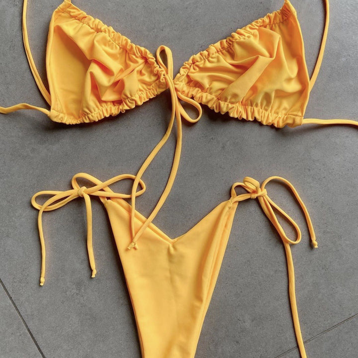 V-Cut String Bikini- various solid colors