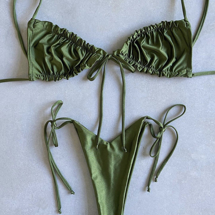 V-Cut String Bikini- various solid colors