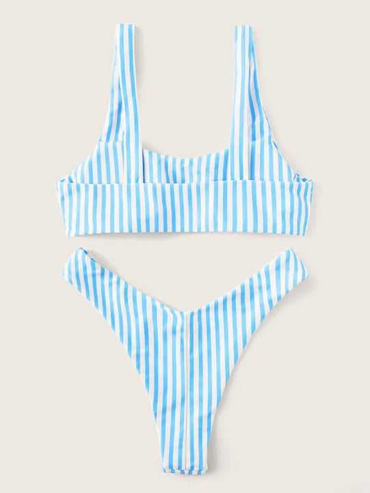 Striped Brazilian Style Bikini- various colors