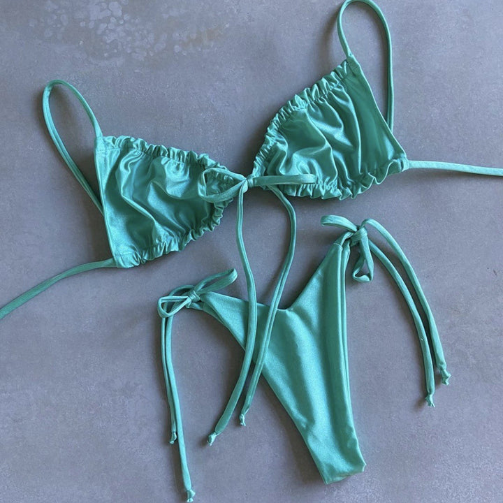 V-Cut String Bikini- various solid colors