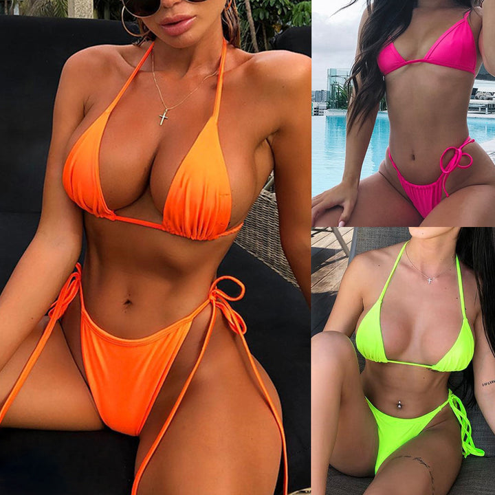 String Thong Bikini- Green, Red, or Orange