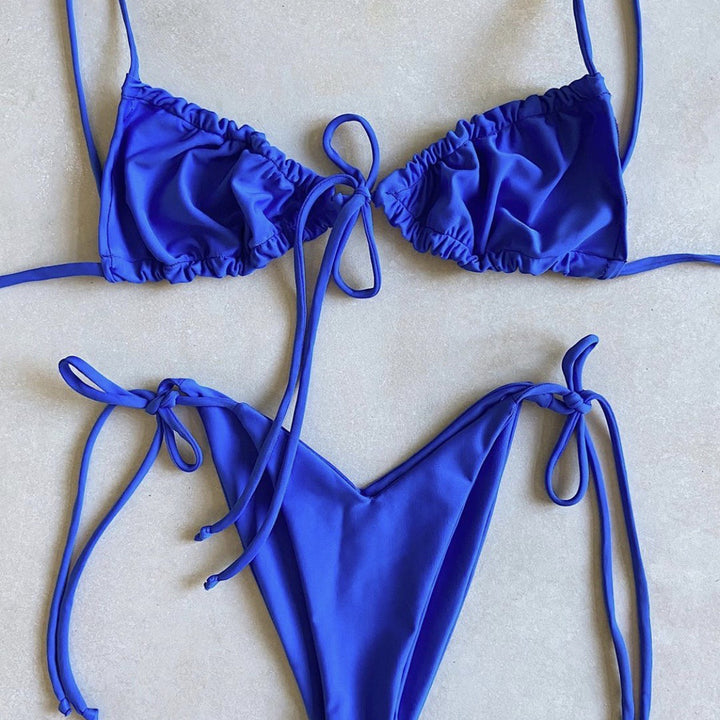 V-Cut String Bikini- various solid colors