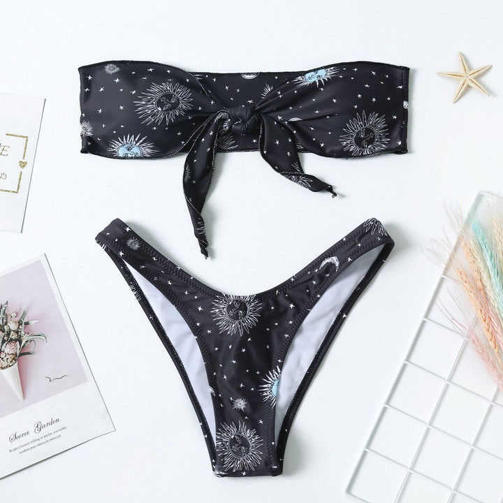 Mystic Sun Print Bikini- Black