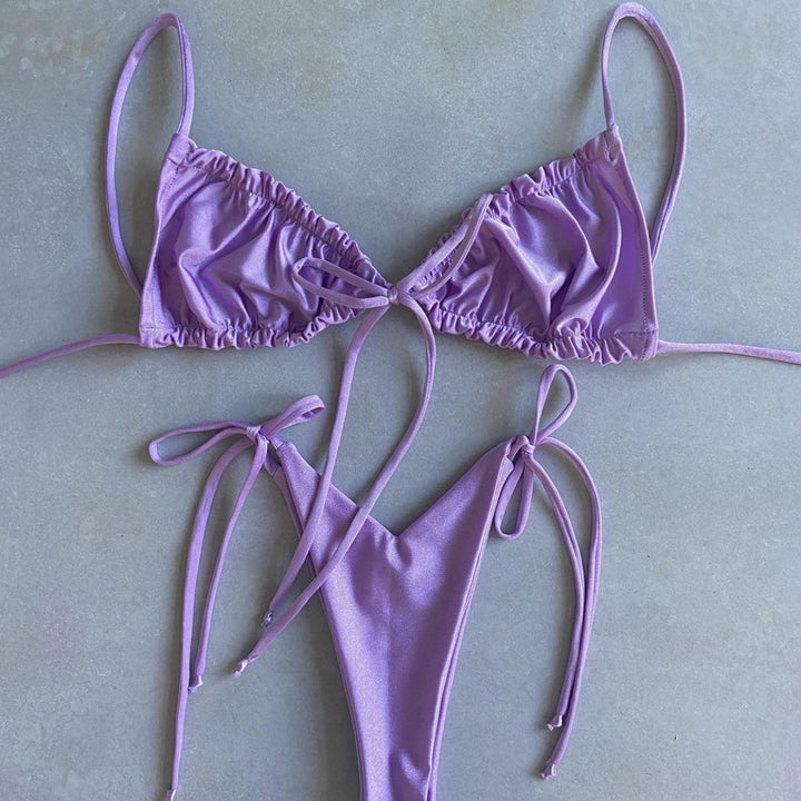 V-Cut String Bikini- various solid colors