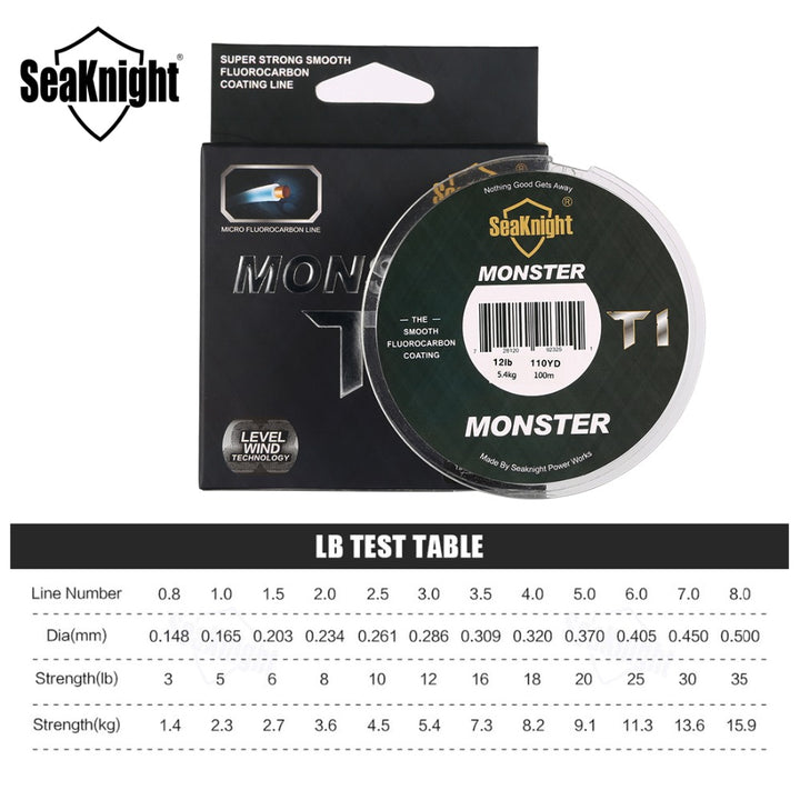 SeaKnight Monster TI Fluorocarbon Fishing Line- 110yds