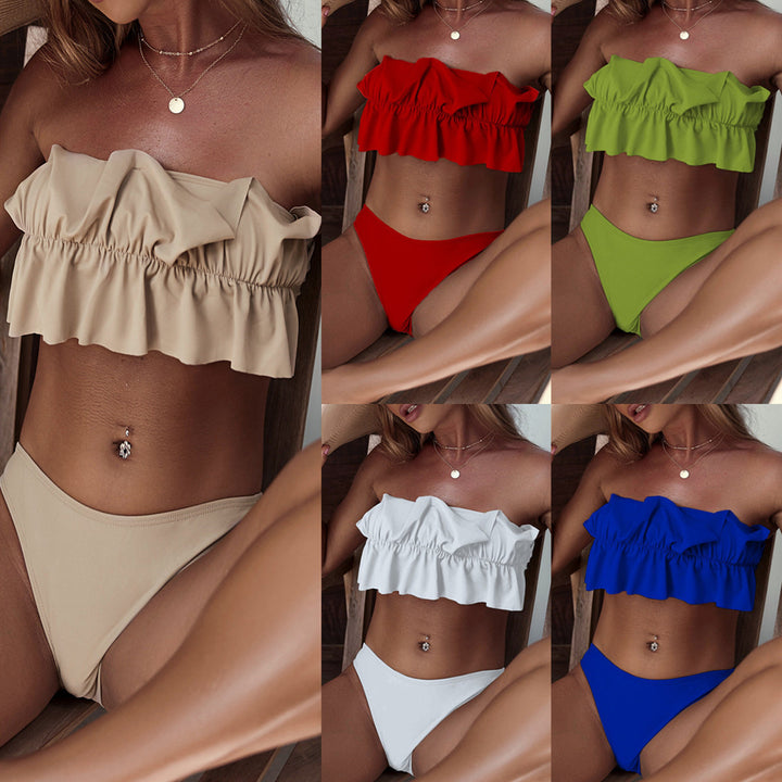 Ruffled Tube Top Bikini- various colors