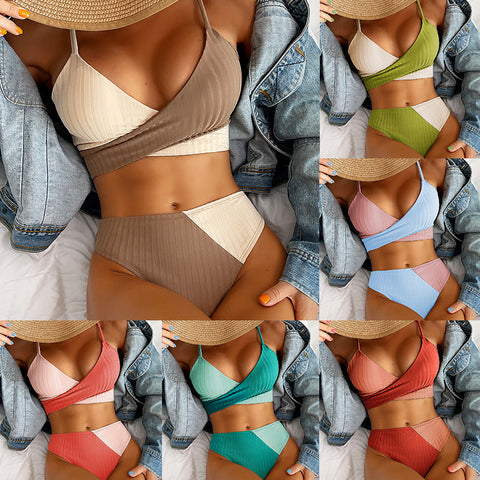 Wraparound Ribbed Bikini- various colors