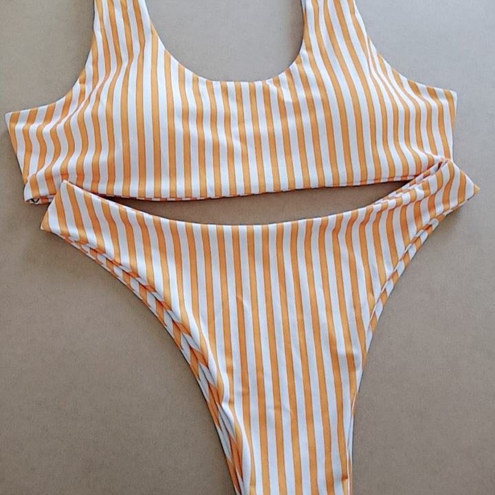 Striped Brazilian Style Bikini- various colors