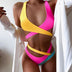 Colorful Split Cross Strap Bikini