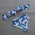Over-shoulder Women's Bikini- 2pc, High Waist, Lotus Print- various colors
