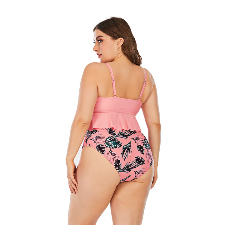 High Waist Triangle Printed Bikini- Plus sizes