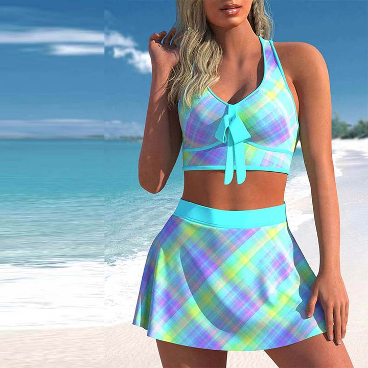 Split Swimwear Skirt- Colorful Print