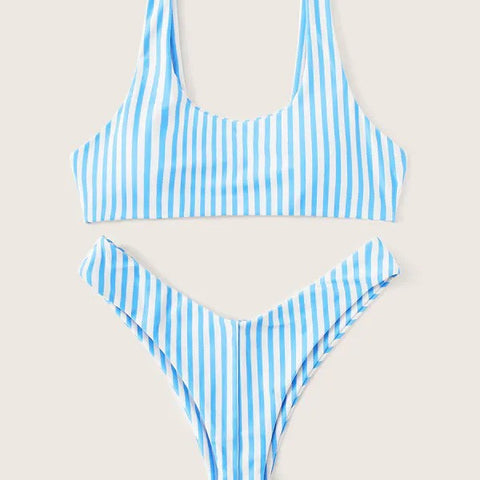 Striped Brazilian Style Bikini- various colors