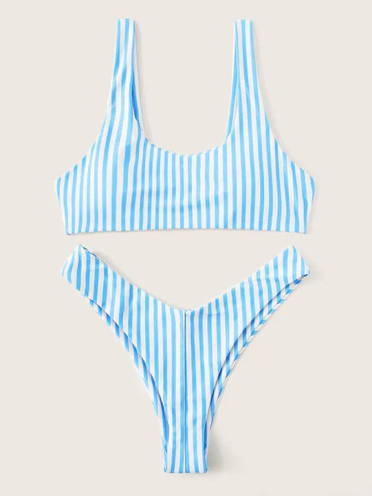 Striped Brazilian Style Bikini- various colors